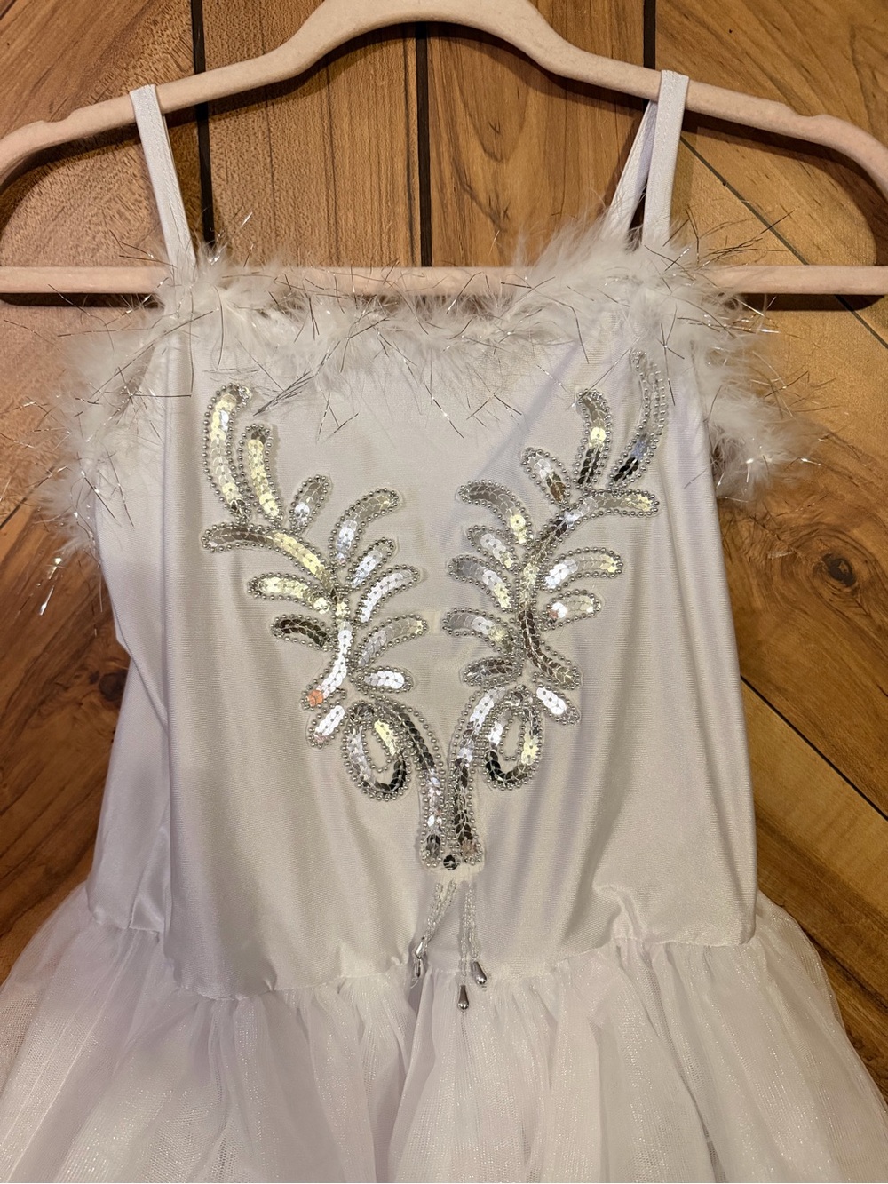 IEFiEL Girl’s Sz 16 White Swan Lake Ballet Tutu Dress Sequins Feather Dance NWT - Picture 3 of 9